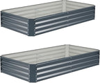 ZORMY 2Pack 6×3×1ft Galvanized Raised Garden Bed Kit, Metal Planter Boxes Outdoor, Large Raised Beds for Vegetables, Fruits, and Flowers - Grey