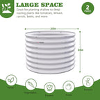 A ANLEOLIFE 2-Pack 3ft x 24” Tall Galvanized Raised Garden Beds Outdoor, Round Metal Planter Box for Planting Vegetables Flowers Herb, Anti-Rust & Easy-Setup, Antique White