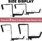 Window Box Brackets for Railing Adjustable Planter Box Brackets Flower Box Brackets for Railings Deck Bird Feeder Hanger for Railing Heavy Duty Bracket for Windowsills, Garden, Fences and Balcony