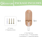 Glasseam Hanging Plant Propagation Stations: Boho Glass Wall Propagation vases Set of 4 - Wood Plant Holder Decorative Planters Terrarium Test Tube for Home Office Indoor Decor