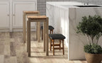 Gray Foot Stools Ottoman, Small Soft Footrest Ottoman with Wood Legs, Wood Foot Stool for Living Room, Bedroom, and Kitchen