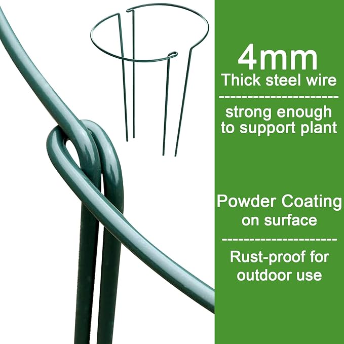 Plant Support Stakes, 12 Pack Iron Tube, 10 x 24 Inch