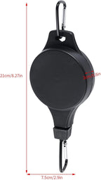 6pcs Plant Pulley Retractable Hanger Easy Reach Plant Pulley Adjustable Height Wheel for Hanging Plants Heavy Duty Plant Hanger for Garden Baskets Pots- Black