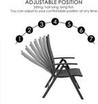 Kozyard 7 Piece Outdoor Patio Dining Set for 6 Person, 6 Pack Foldable Deck Chairs, 43"- 86" Villa Expandable Patio Dining Table Adjustable for Backyard, Porch, Deck, Garden