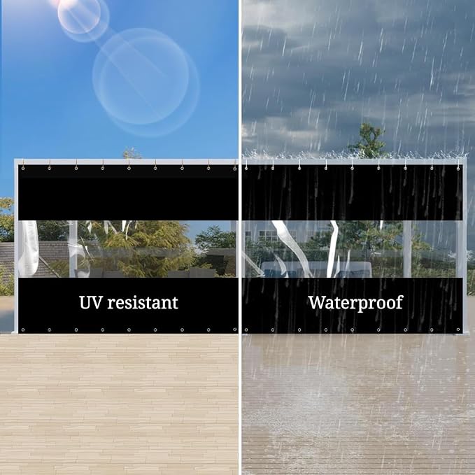 Covers & All Outdoor Clear Panel Curtain, 12 oz Vinyl Outdor Curtains - Image 4
