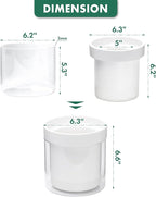 Phoenix Vine 6 Inch Self Watering Planter, White Terracotta Clay Pot with Glass Reservoir for Indoor Plants, Herbs, Flowers, Set of 2, 52-B-F-2