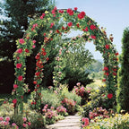 Garden Arch Trellis Metal Garden Arbor for Various Climbing Plant, Wedding Arches for Ceremony Decoration Outdoor Lawn Backyard, 7'8" H x 4'5" W, Dark Green