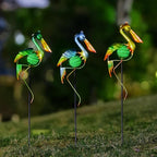 3Pcs Pelican Decorative Garden Stakes, 56.5''H Waterproof Glow in The Dark Metal Yard Decor,Luminous Spring Decorative Garden Stakes for Lawn Patio Pathway