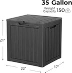 35 Gallon Resin Deck Box, Waterproof Outdoor Storage Box - Image 8