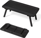 VINGLI Outdoor Folding Coffee Table, Natural Poplar Wood Patio Coffee Table, No Assembly Required, Ideal for Balcony, Porch, and Living Room, Oval, Black