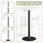 Flamaker Round Bistro Pub Table Modern Style Metal Base MDF Top Cocktail Bar Table Counter Bar Height for Pub, Dining Room, Party (2, White-Black)