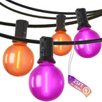Indoor String Lights, 25 ft Halloween G40 LED Globe Lights, Orange and Purple