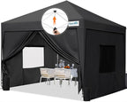 Quictent Privacy 10x10 Pop up Canopy Tent with Sidewalls and Roll-up Ventilated Windows, One Person Easy Setup, Outdoor Commercial Gazebo Shelter Enclosed Waterproof, Bonus 4 Sandbags