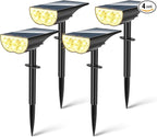 BAXIA TECHNOLOGY Solar Spotlights Outdoor Waterproof, 3 Lighting Modes Spot Lights Outdoor Solar Lights for Yard Pathway Driveway Landscape, Warm White, 4 Pack
