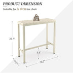 Outdoor Bar Table, 38" Patio Bar Height Counter Console Table, Waterproof HDPS Slatted Top, Weather Resistant, Hot Tub, Balcony, Yard, Indoor or Outdoor Use, Sand
