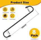 8 Pack 12 Inch Large S Hooks for Hanging Plants,Black Extra Matel Heavy Duty Hook for Hang Brsket,Bird House and Clothes