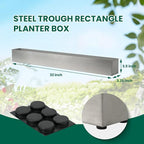 Trough Rectangle Planter Long Window Sill Planter Box Stainless Steel Window Planters Modern Succulent Planter Slivery 32 in Metal Windowsill Pot for Indoor Plants Herb Table Home Outdoor