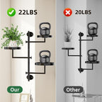 Window Plant Shelves Plant Shelf Indoor Metal Plant Stand Rotating Window Shelf for Plants 3 Tier Plant Stand Wall Plant Holder Wall Planters for Indoor Plants, Outdoor Plant Stands for Patio, Black