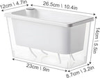 Window Box Planter, 2 Pack 10 Inch Plastic Self Watering Pots for Indoor Plants, Rectangular Flower Pots with Reservoir for Outdoor Indoor Plants Garden Home Decor - White
