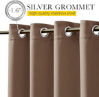 NICETOWN 2 Panels Weighted Blackout Curtains Patio Waterproof Outdoor Curtains, Thermal Insulated Top & Bottom Grommet & Back Tab Wind-Break Drapes Privacy for Pergola, W52 by L84, Tan-Khaki