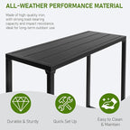 Outvita Outdoor Bar Table, 37" Height Patio Pub Table with Waterproof Frame and Adjustable Foot for Hot Tub, Patio, Backyard, Balcony, Hallway, Bistro Rectangle, Black