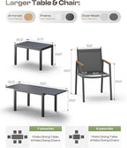 All-Aluminum Expandable Outdoor Patio Dining Table for 4-8 Person, All-Weather Rectangular Outdoor Table(48"-79") with Smooth Cilde Rails & Secure Locking Handle for Garden, Indoor, Gray