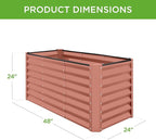 Best Choice Products 4x2x2ft Outdoor Metal Raised Garden Bed, Deep Root Box Planter for Vegetables, Flowers, Herbs, 119 Gallon Capacity, 100% Non Toxic Materials - Terracotta