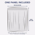 PureFit Outdoor Curtains for Patio Waterproof Weatherproof, UV Resistant Outside Curtains for Gazebo, Front Porch, Pergola, Sun Blocking Privacy Curtain, 150W x 95L inch, 1 Panel, White