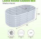 Land Guard 18“ Tall 4×2ft Galvanized Raised Garden Bed Kit, Galvanized Planter Garden Boxes Outdoor, Oval Large Metal Raised Garden Bed for Vegetables……… (Modern Gray, 4×2×1.5ft)