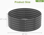 2-Pack 4x1.5ft Galvanized Raised Garden Bed, Outdoor Planter Bed, Metal Planter Box for Gardening and Planting,Dark Grey