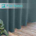 NICETOWN 2 Panels Greyish Blue Porch Curtainss Outdoor Waterproof for Patio, Self-Stick Tab Top Blackout Heat & Cold Block Indoor Outdoor Curtainss & Drapes Privacy for Pergola/Patio, W52 x L108