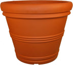 Tusco Products RR20TC Rolled Rim Garden Planter, Terra Cotta, 20In