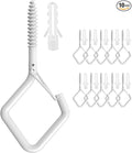 2.2" Screw in Hooks with Safety Buckle Design for Hanging Outdoor String Lights, Plant, Flowers, Heavy Duty Outdoor Garden Lights Q-Hooks, Wall Mount Ceiling Mount (10Pack White)