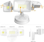 Onforu 75W Flood Lights Outdoor, 7000LM Brightness Security Lights Switch Controlled, 3 Adjustable Heads, IP65 Waterproof, 6500K Wall Mount Exterior LED Flood Light