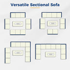 Wisteria Lane Patio Furniture Set for All Wheather, 11 Pieces Wicker Outdoor Furniture Set with Washable Cushions & Fire Pit Table, Oversized Outdoor Sectional for Garden, Poolside, Backyard, Blue