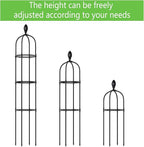 2 Pack 5Ft Tall Garden Obelisk Trellis for Climbing Plants Outdoor, Plant Trellis Garden Tower Trellis for Potted Plant Climbing, Flowers Vegetable Cucumber Trellis
