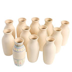 Colorations Decorative Ceramic Vases, Set of 12, Small, Unfinished, Coated Inside, Gift, DIY, Ready to Decorate, Arts & Crafts, Craft Project, Nature, Flowers, Herb Garden, Ages 5 & Up