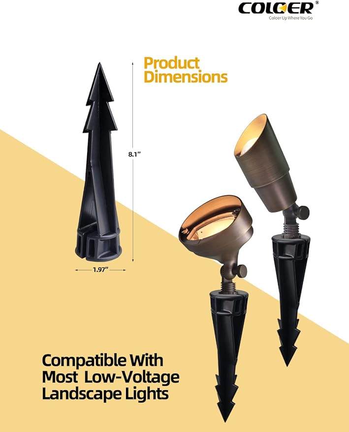 In-Ground Light Replacement Stake, 8 Inch PVC, 1/2 Inch NPT Thread