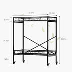 Zhongma 2 Tier Sturdy Metal Plant Stand with Wheels, 32.7x16x39.4 Inch High, Heavy Duty Succulent Shelf for Home Indoor and Outdoor, 440 LBS Capacity & Heavy Duty Construction