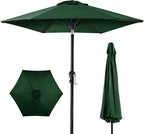 Best Choice Products 7.5ft Heavy-Duty Round Outdoor Market Table Patio Umbrella w/Steel Pole, Push Button Tilt, Easy Crank Lift - Green
