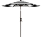 AreShark 7.5FT Patio Umbrella Table Market Umbrella with 6 Sturdy Ribs, Button Tilt/Crank, Heavy-Duty Outdoor Umbrellas for Pool, Deck, Garden and Backyard, Black & White Stripe