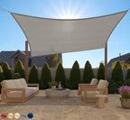 GORILLA GRIP Heavy Duty Sun Shade, UV Protection Fade Tear and Rust Resistant Rectangle Sunshade Canopy, Curved Edges Blocks Sunlight, Breathable Sail, Outdoor Patio, Lawn Garden, 8x10 FT Gray