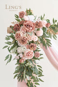Artificial Flowers Wedding Arch Kit, Dusty Rose and Cream, 4 Pieces