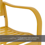 Grand patio 50" Outdoor Bench, Garden Benches with Anti-Rust Metal Powder Coated Frame, Patio Bench for Front Porch Park Outside Furniture Decor, Sunflower Yellow