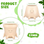 Domensi 2 Pcs Swing Hanging Planter Cute Smile Flower Face Pot Indoor Outdoor Pots for Succulent String of Pearls Plants Plant Ideal Gifts for Christmas Birthday(Sit Mixed Shapes,Small)