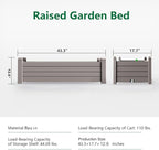 Raised Garden Bed, 21 Gallon Self-Watering Outdoor Raised Planter Box with Drainage Plug and Gauge for Vegetables, Flowers and Herbs, Durable Rustproof Resin for Backyard Patio Porch (Grey)