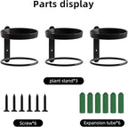 Metal Wall Planters Mid Century Modern Floating Shelves for Indoor Hanging Plants, Space-Saving Vertical Garden for Home & Office 3 Pack Black