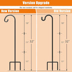 Gtongoko 8 Pack Shepherds Hooks for Outdoor 32 Inch Garden Hooks for Hanging Plants, Lanterns, Bird Feeders, Solar Lights, Mason Jars, Weddings Decor, Adjustable, Matte Black