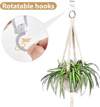 Mkono Ceiling Hooks for Hanging Plants, Heavy Duty Metal Plant Hanger for Drop Ceiling, Swag Hook for Hanging Planters, Lights, Birdfeeders, Indoor Outdoor Decorative Screw-in Hooks (White 2 Pack)