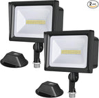 DEWENWILS 2 Pack 34W Flood Lights Outdoor, 3200 LM Super Bright(400W Halogen Equivalent) IP65 Waterproof Knuckle Mount LED Flood Light, 5000K Led Security Light for Landscape, Garden, Yard, Garage